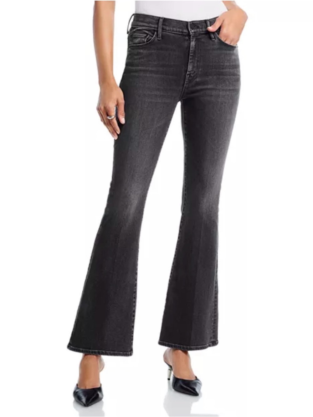 MOTHER The Weekender Deep End Dark Wash Cropped Flare Jeans Denim Size 27